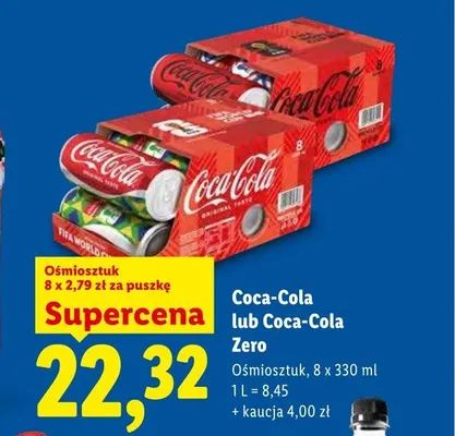 Napój gazowany Coca-Cola 8-pak promocja w Lidl