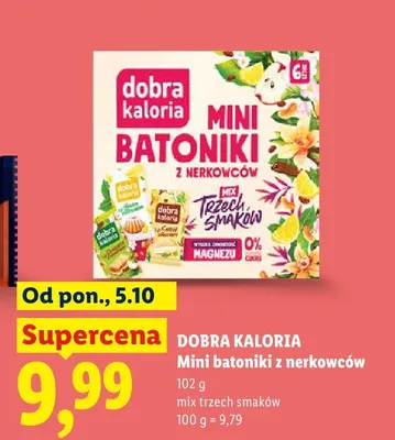 Mini batoniki z nerkowców mix trzech smaków Dobra Kaloria 6-pak promocja w Lidl