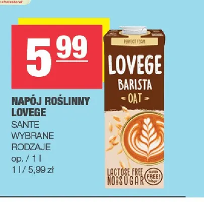 Napój roślinny Lovege Sante promocja w SPAR