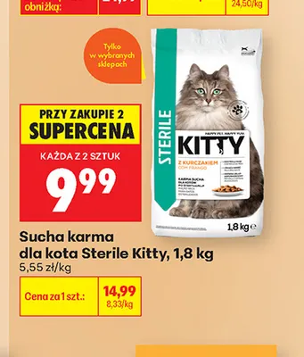 Sucha karma dla kota Sterile Kitty promocja w Biedronka
