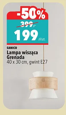 Lampa wisząca 40x30 cm, gwint E27 Sanico promocja w Biedronka