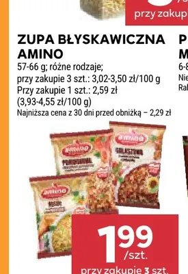 Zupa błyskawiczna Amino promocja w Stokrotka