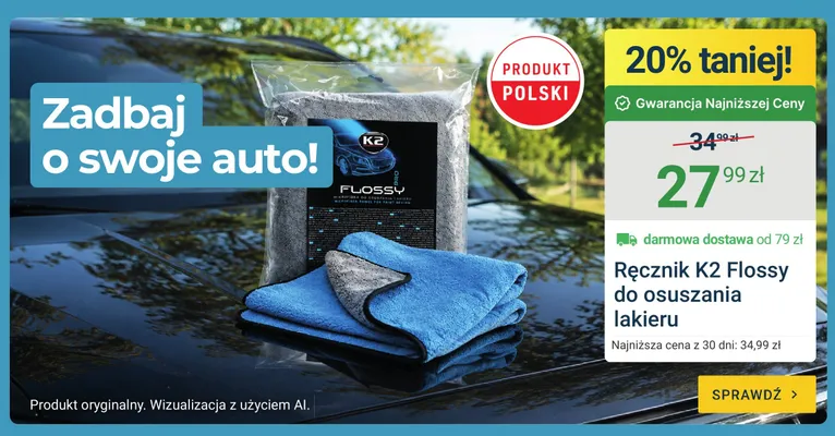 Ręcznik K2 Flossy do osuszania lakieru promocja w ERLI