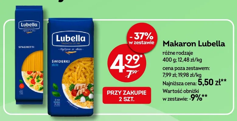 Makaron spaghetti Lubella promocja w Żabka