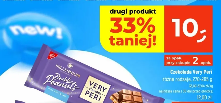 Czekolada mleczna Millennium Very Peri Double Peanuts promocja w Dealz