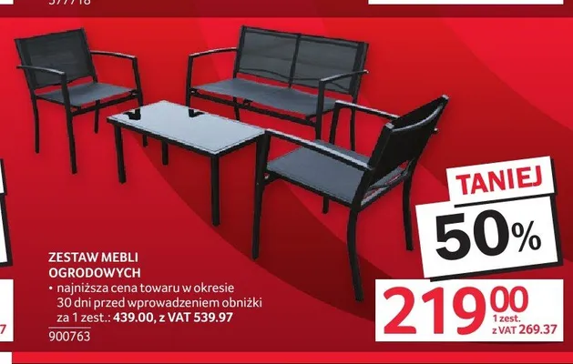 Zestaw mebli ogrodowych promocja w Selgros
