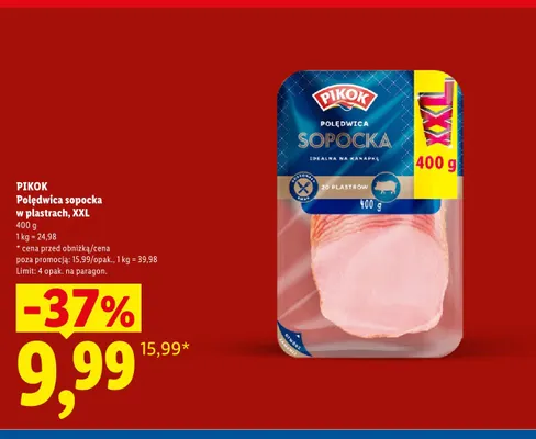 Polędwica sopocka w plastrach XXL Pikok promocja w Lidl