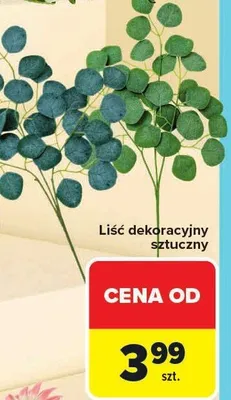 Liść dekoracyjny sztuczny promocja w Carrefour