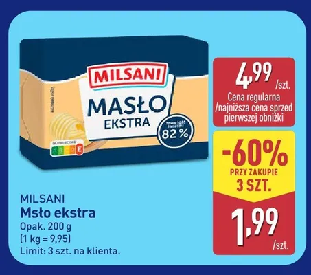 Masło ekstra Milsani promocja w Aldi