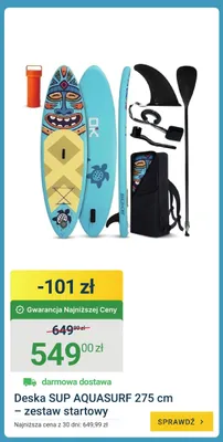 Deska SUP AQUASURF 275cm - zestaw startowy promocja w ERLI