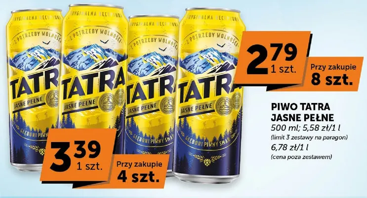 Piwo Tatra Jasne Pełne promocja w ABC