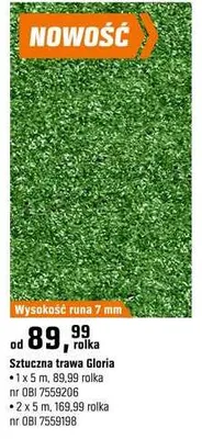 Sztuczna trawa Gloria promocja w OBI