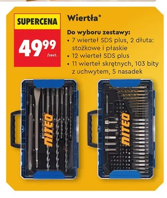 Wiertła skrętne bity i nasadki Niteo promocja w Biedronka