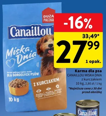 Karma dla psa Canaillou Miska Dnia z kurczakiem promocja w Intermarche