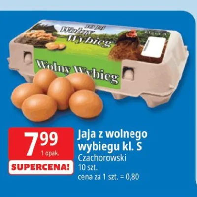 Jaja z wolnego wybiegu kl. S Czachorowski 10-pak promocja w Leclerc