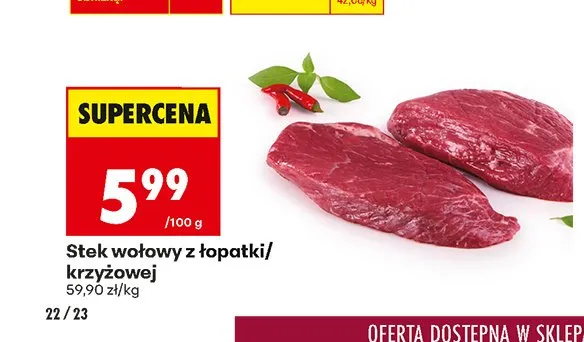 Stek wołowy z łopatki/krzyżowej promocja w Biedronka