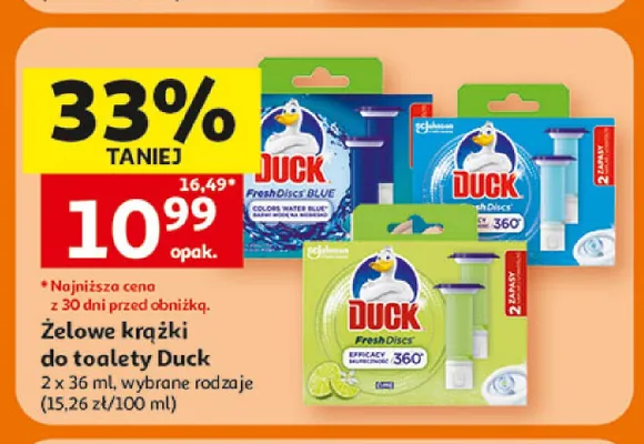 Żelowe krążki do toalety Duck Fresh Discs Blue promocja w Auchan