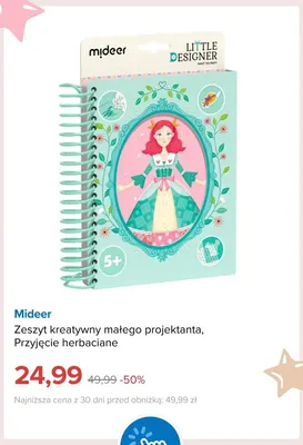 Zeszyt kreatywny małego projektanta Przyjęcie herbaciane Mideer promocja w Smyk