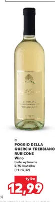 Wino białe wytrawne Poggio Della Quercia Trebbiano Rubicone promocja w Kaufland