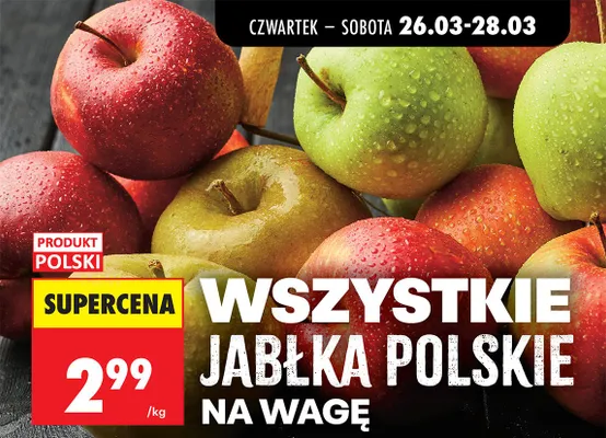 Wszystkie jabłka polskie na wagę promocja w Biedronka