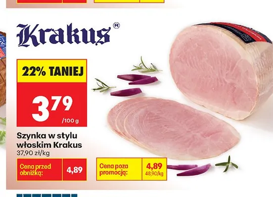 Szynka w stylu włoskim Krakus promocja w Biedronka