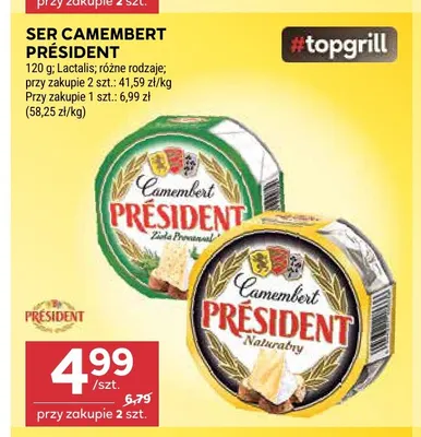 Ser camembert naturalny Président promocja w Stokrotka
