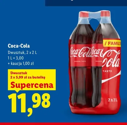 Napój gazowany Coca-Cola 2-pak 2 l promocja w Lidl