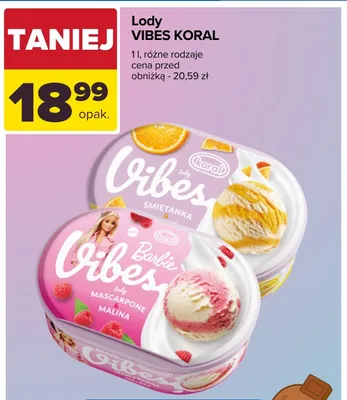 Lody Koral Vibes Śmietanka & Pomarańcza promocja w Carrefour