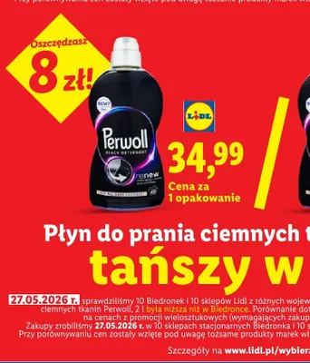 Płyn do prania ciemnych tkanin Perwoll promocja w Lidl