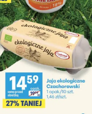 Jajka kurze ekologiczne Czachorowski promocja w Delikatesy Centrum