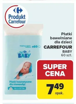 Płatki bawełniane dla dzieci Carrefour Baby promocja w Carrefour