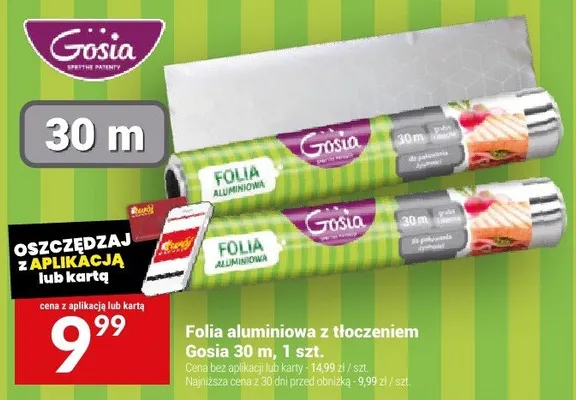 Folia aluminiowa z tłoczeniem 30m promocja w Twój Market