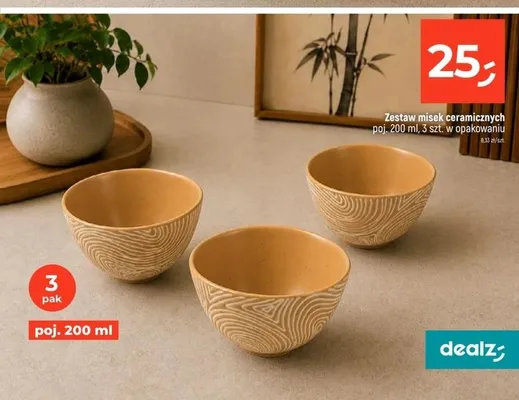 Zestaw misek ceramicznych 3-pak 200 ml promocja w Dealz