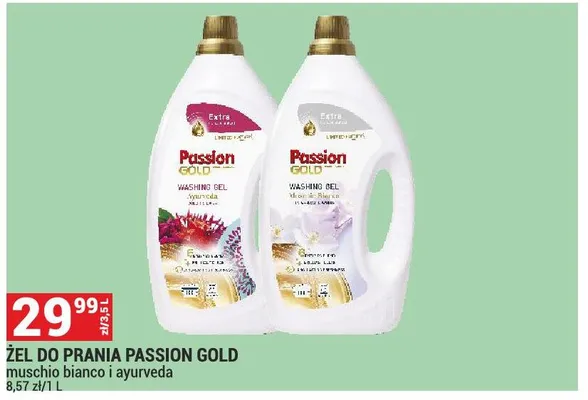 Żel do prania Passion Gold muschio bianco i ayurveda promocja w Merkury Market