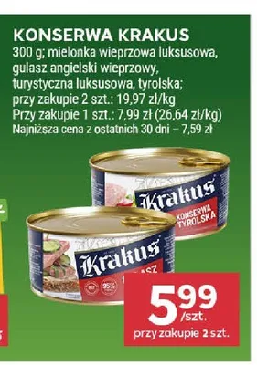 Konserwa Krakus turystyczna luksusowa promocja w Stokrotka