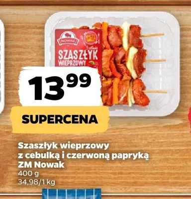 Szaszłyk wieprzowy z cebulką i czerwoną papryką ZM Nowak promocja w Netto