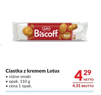 Ciastka z kremem Lotus promocja w Makro