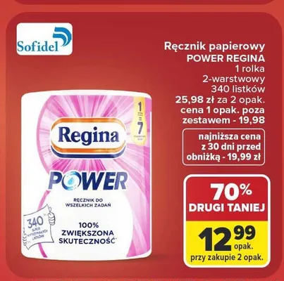 Ręcznik papierowy Regina Power promocja w Carrefour