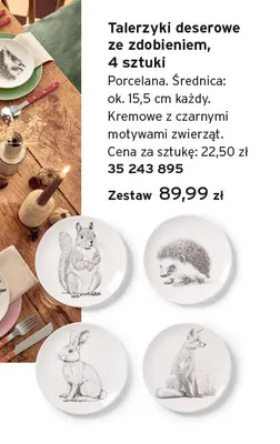 Talerzyki deserowe ze zdobieniem Tchibo 4-pak promocja w Tchibo