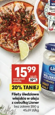 Filety śledziowe wiejskie w oleju z cebulką bez zalewu promocja w Delikatesy Centrum