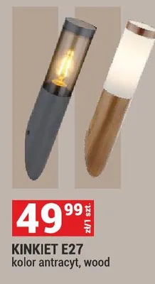 Kinkiet E27 kolor antracyt, wood promocja w Merkury Market