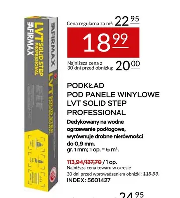 Podkład pod panele winylowe LVT Solid Step Professional promocja w Abra Meble