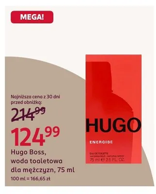 Woda toaletowa Hugo Boss dla mężczyzn, 75 ml promocja w Rossmann