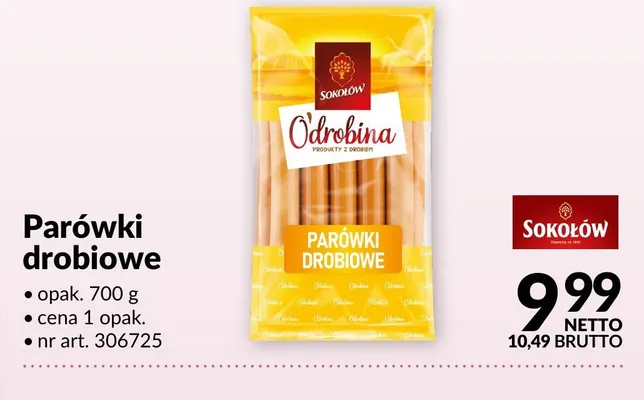 Parówki drobiowe Sokołów Odrobina opak. 700g nr art. 306725 promocja w Makro