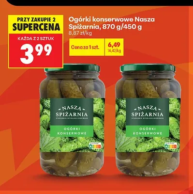 Ogórki konserwowe Nasza Spiżarnia promocja w Biedronka