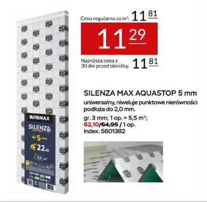 Podkład pod panele Silenza Max Aquastop 5 mm Afirmax promocja w Abra Meble
