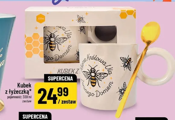 Kubek z łyżeczką zestaw 300ml promocja w POLOmarket