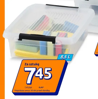 Pojemnik do przechowywania z pokrywką zaciskową 8,5 l promocja w Action