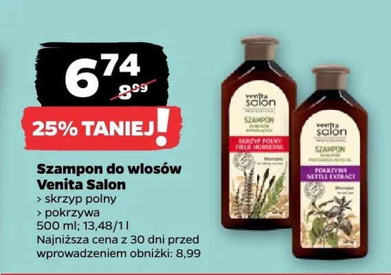 Szampon do włosów Venita Salon skrzyp polny promocja w Netto