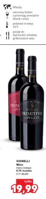 Wino Vionelli Primitivo di Puglia włoskie promocja w Kaufland